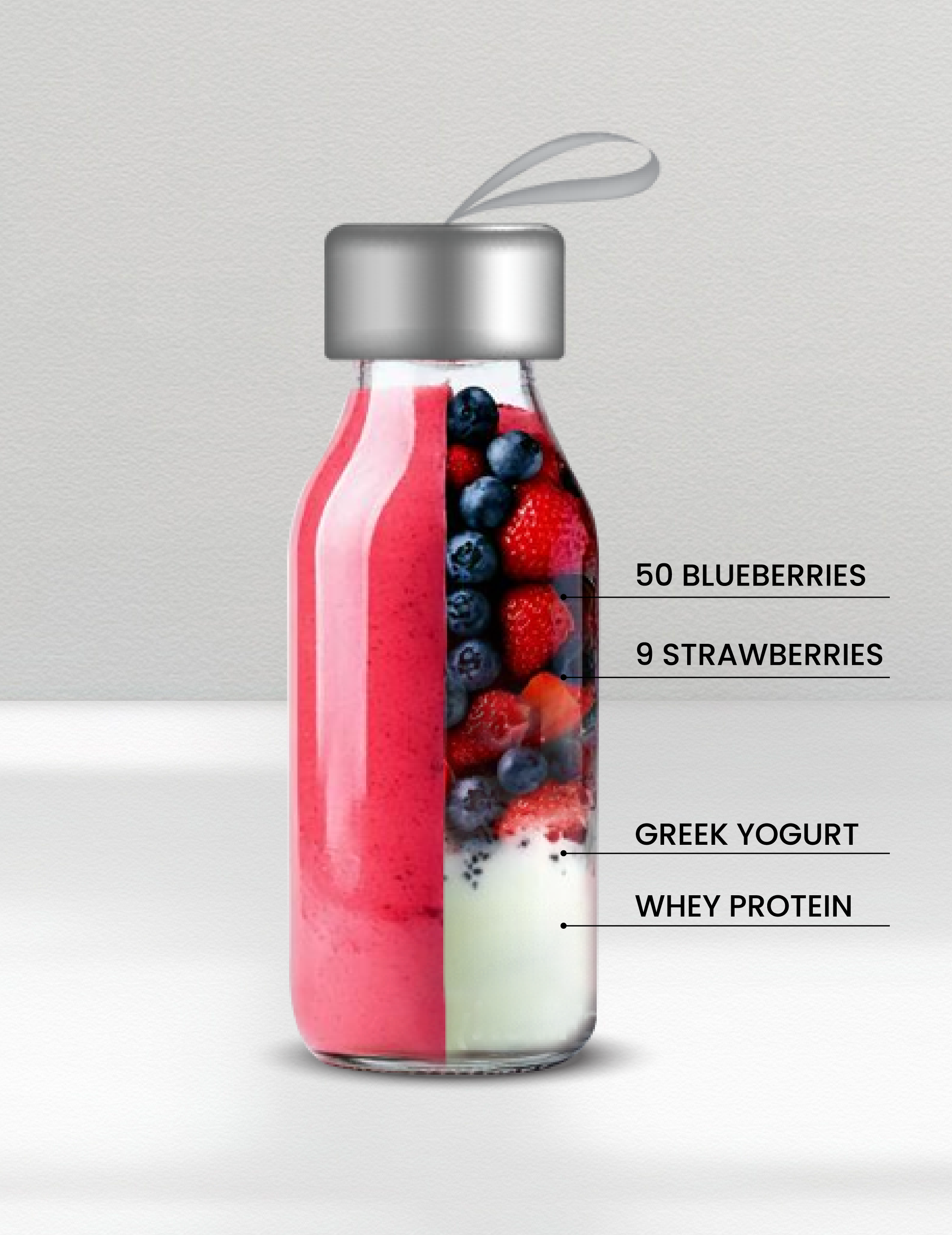 Mixed Berry | Breakfast Protein Smoothie Blend | Meal Size | Makes 15.5 fl oz Smoothie