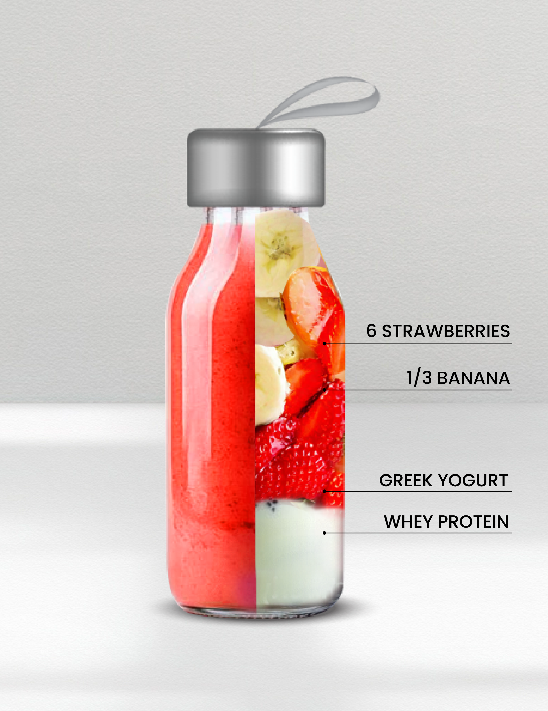 Strawberry Banana | Breakfast Protein Smoothie Blend | Meal Size | Makes 15.5 fl oz Smoothie